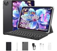 Tablette MICREAR 10.1'' 256Go Noir - Android 16, Unisoc T310, 36Go RAM, Clavier, Étui Bookcover Noir