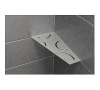 Tablette murale de douche SHELF- E- S3 - CURVE - Coloris: aluminium structuré Noir mat - 62 x 295 x 154 mm
