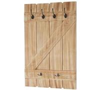 Tablette murale porte-tasse MENDLER HWC-D13 planche à 6 crochets en pin Marron G
