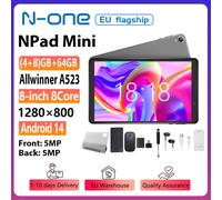 Tablette N-one NPad Mini 8 pouces, 12 Go de RAM, Android 14, processeur octa-core, dernière tablette compatible avec le Wi-Fi 5G Tablet Mini