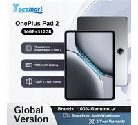 Tablette - OnePlus Pad 2, version WiFi 16 Go + 512 Go, chipset Snapdragon 8 Gen 3, écran 3K 12,1 pouces, batterie 9510 mAh, caméra arrière 67 W SUPERVOOC 13 MP Gris