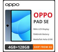 Tablette OPPO Pad SE d'origine, 4 Go de RAM, 128 Go de stockage, processeur MediaTek Helio G100, écran LCD 90 Hz, résolution 1920x1200, batterie de 9340 mAh, reconnaissance faciale. Bleu