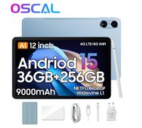 Tablette OSCAL Pad 100 Android 15 8+16/12+24GB 36GB RAM 256GB ROM 9000mAh 36+256 bleu