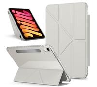 Tablette PC Sac à manches Compatible avec iPad Mini 7 A17 Pro 2024/Mini 6 2021 8,3 pouces 7e/6e génération, étui magnétique détachable, étui de protection fin, coque arrière transparente, support, coq