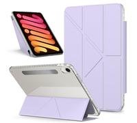 Tablette PC Sac à manches Compatible avec iPad Mini 7 A17 Pro 2024/Mini 6 2021 8,3 pouces 7e/6e génération, étui magnétique détachable, étui de protection fin, coque arrière transparente, support, coq