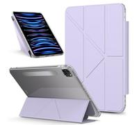 Tablette PC Sac à manches Compatible avec iPad Pro 12.9 2021/2020/2018 5e/4e/3e génération, coque magnétique détachable, étui de protection fin, coque arrière transparente, support, coque antichoc(Mor