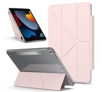 Tablette PC Sac à Manches Étui de Protection Fin et Amovible Compatible with iPad Air 3 10,5 Pouces 2019, Coque arrière Transparente Multi-Angles, Support Antichoc(Pembe)