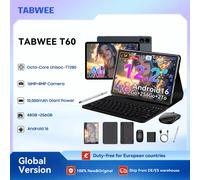 Tablette PC TABWEE T60 avec clavier, écran 12,2 pouces 2,5K, tablette Android 16, jusqu'à 36 Go + 256 Go, 10000 mAh, WiFi 5G/LTE, souris BT T60