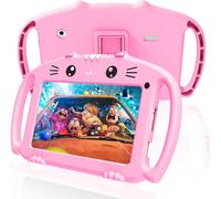 Tablette pour Enfant 7 Pouces Android Tablette Enfants avec WiFi 2Go RAM 32Go ROM Tablette Educative Contrôle Parental Double Caméra Kid-Proof Étui(Rose)