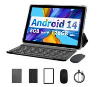 Tablette PRITOM TAB11 Android 15, 10 pouces, 8 Go (4+4 extensibles) de RAM + 128 Go de ROM, Octa Core, Wi-Fi 5G, avec clavier, souris, étui Grey