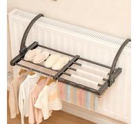 Tablette Radiateur Sans Percer, Séchoir à Linge à Radiateur, Étendoir Extensible, Résistant aux Hautes Températures, pour Suspendre Chaussettes, Vêtements et Serviettes(50-80cm)