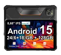 Tablette robuste Blackview Active 5, RAM extensible 24 Go (6 Go RAM physique + 18 Go RAM virtuelle), ROM 128 Go, écran IPS 8,68 pouces 90 Hz, grande batterie 6600 mAh, Android 15, Doke AI, NFC, Black