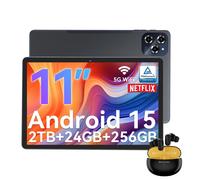 Tablette TABWEE 2025 W90 11 pouces Android 15, 24 Go de RAM, 256 Go de mémoire(2 To TF),Grand écran Widevide L1, Octa-core T615, 8000 mAh, Wi-Fi 5G, LET 4G, 18 W With 1*AIRBUDS30-BLACK gris