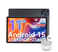 Tablette TABWEE 2025 W90 11 pouces Android 15, 24 Go de RAM, 256 Go de mémoire(2 To TF),Grand écran Widevide L1, Octa-core T615, 8000 mAh, Wi-Fi 5G, LET 4G, 18 W With 1*AIRBUDS30-WHITE blanc