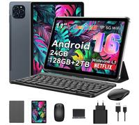 Tablette TABWEE T90 Android 15 avec clavier BT, souris - Gemini AI, 24 Go (8 + 16) RAM 128 Go ROM, Octa Core T615, tablette de jeu 11 pouces T90