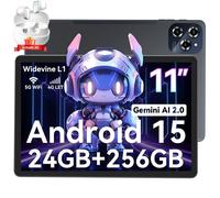 Tablette TABWEE W90 11"" IPS Android 15 - 24 Go RAM, 256 Go ROM, microSD jusqu'à 2 To, 8000 mAh, 8MP+16MP, Gris