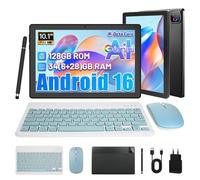 Tablette Tactile 10.1’’ avec clavier et stylet | Android 16 | 34Go RAM 128Go ROM | Octa-Core | 6000 mAh | WiFi 6 | Gemini AI - Noir