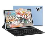 Tablette tactile 10,1 Pouces | Android 15 Dernière Version | 12Go RAM | 256Go | Processeur Octa-Core | Pack Accessoires (Clavier/Housse)