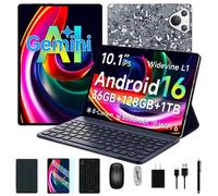 Tablette tactile 10 1 pouces Android 16 36 Go + 128 Go Dix cœurs Wi-Fi 5G Port Type-C Batterie de 8000 mAh Gris