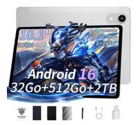 Tablette Tactile 10.1 pouces Android 16 Gemini IA 32Go RAM 512Go ROM 2To Extension Dix Cœurs Type C 10000mAhArgenté