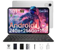 Tablette Tactile 10 1 Pouces avec Clavier et Étui - Android 16 - 24Go RAM 256Go ROM Extensible 1To -dix cœurs- 5G WiFi /GPS-Gris