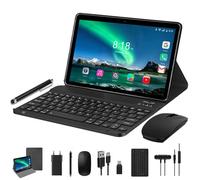 Tablette Tactile 10.1 Pouces TOSCIDO, 36Go+128Go, Android 14, Octa-Core, 4G LTE/SIM/WIFI, 8000mAh, Avec clavier souris casque, Gris