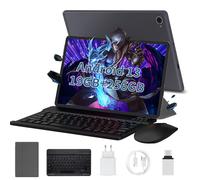 Tablette Tactile 10 Pouces Android 13, 19 Go RAM+256 Go ROM, TF 1 TB, 6000 mAh, Double Caméra, WiFi, Type-C, avec Clavier et Souris