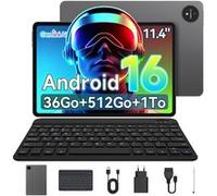 Tablette tactile 11,4"- Android 16 - MICREAR - Unisoc T615 Octa Core- 36Go LPDDR4 - 512Go/1To TF - Clavier + Bookcover - Noir
