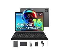 Tablette tactile 11,4"- Android 16 - MICREAR - Unisoc T615 Octa Core- 36Go LPDDR4 - 512Go/1To TF - Clavier + Bookcover - Noir