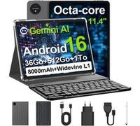 Tablette tactile 10,1"- Android 15 - MICREAR - Unisoc T310 Octa Core- 12Go RAM - 256Go/1To TF - Clavier + Bookcover