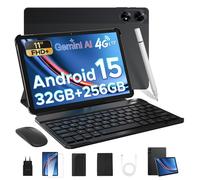 DOOGEE Tab G6+ Android 15 Tablette 11 Pouces, FHD+ 90HZ, 32GO + 256GO, 8000mAh, Gemini AI, Unisoc T7280 Octa-Core, Widevine L1, 4G LTE, Tablette avec Clavier/Stylo/Slot Carte SIM/Souris/Boîtier