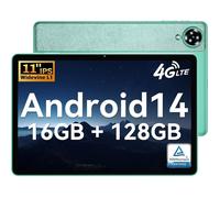 Tablette Tactile 11 Pouces OUKITEL OT11, Android 14, 16Go+128Go Octa-Core, 5G Wifi, 4G SIM 8000mAh, Tablette avec Stylet, Vert