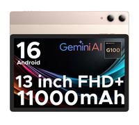 Tablette Tactile 13 Pouces 2K FHD+ DOOGEE Tab E3 Pro, Android 16, Helio G100 Octa Core, 11000mAh, 32Go+256Go, 4G LTE, Type-C-Doré