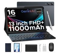 Tablette Tactile 13 Pouces 2K FHD+ DOOGEE Tab E3 Pro, Android 16, Tablette Avec Clavier, Helio G100, 11000mAh, 32Go+256Go-Gris
