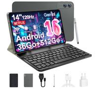 Tablette Tactile 14"" Android 16 - 4G LTE - 36Go RAM + 512Go ROM - MTK6769 Octa Core - Widevine L1 - 9800mAh - Clavier + Stylet