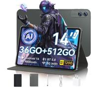 Tablette Tactile 14"" FHD+ 4G LTE - 36Go+512Go - Android 16 - MTK6769 Octa-Core - WiFi 2.4G/5G - BT 5.0 - GPS - 9800mAh - Clavier