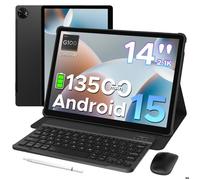 Tablette Tactile 14 Pouces 2.1K DOOGEE Tab E3 Max, Android 15, Tablette Avec Clavier, 13500mAh, 32Go+256Go/2To, 4G LTE, Type-C-Noir
