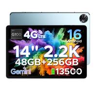 Tablette Tactile 14 Pouces 2.2K DOOGEE Tab E3 Max Tablette Android 16 13500mAh Octa Core 48Go+256Go/2To 4G LTE Type-C-Bleu