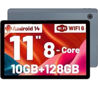 Tablette Tactile Android 14,Octa-Core Tablette 11 Pouces,10Go Ram+128Go Rom (1To Extensible),5G Wifi,Bluetooth 5.0,6800Mah,1280X800 Hd,5Mp+8Mp,Double Caméra,Gris