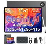 Tablette Tactile-Android 16-11,4""FHD-36Go RAM+512Go ROM(1To TF) -T615 Octa-Core-8000mAh-Avec Clavier+Bookcover