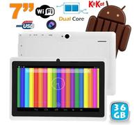 Tablette Tactile Android 4.4 Kitkat 7 Pouces Dual Core 36Go Dual Cam Flash Blanc - YONIS