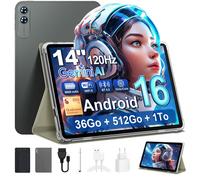 Tablette Tactile Android16 14"" FHD+ - 36Go RAM + 512Go - Octa-Core 2.84GHz - 4G LTE - WiFi 5G GPS - Caméra 13MP/5MP - Noir 2026