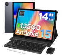 DOOGEE Tab E3 Max Tablette 14 Pouces,AI Tablette Android 15 Batterie 13500mAh,MTK G100 Octa-Core,32GB+256GB/TF 2TB,Tablette avec Clavier 2.1K (2160 * 1440) Écran,16MP+8MP/4G LTE/5G WLAN/GPS/GMS, Gris