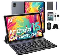 Tablette Tactile BESTTAB T20 10.1"" 24Go + 256Go-SD 2To, Android 15 5000 mAh WiFi 6 Avec Clavier,Souris,Stylet,Etui de protection