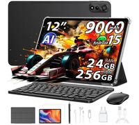 Tablette Tactile Blackview MEGA2 11,97 Pouces, Android 15,24Go+256Go/SD 2To,Widevine L1,9000mAh,Étui avec stylet+souris+clavier,Gris