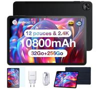 Tablette tactile DOOGEE T20Ultra 12 pouces IPS 2.4K Hi-Res Battery 10800mAh/7.6mm ultra-thin,32(12+20Go)+256Go,Android 13-Noir