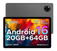 Tablette Tactile DOOGEE TAB A9+ 11"" Android 16 20 Go RAM 64 Go ROM Batterie 8580 mAh Caméra 13MP Déverrouillage Facial - Gris
