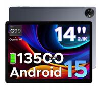 DOOGEE Tab E3 Max Tablette Android 15, AI Tablette 14 Pouces 13500mAh Batterie, MTK G100 Octa-Core, 32GB+256GB/TF 2TB, Tablette Tactile 2.1K (2160 * 1440) Écran, 16MP+8MP/4G LTE/5G WLAN/GPS/GMS, Gris