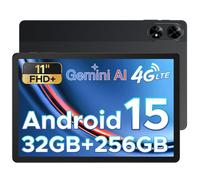 Tablette tactile DOOGEE TAB G6+ Android 15 Unisoc T7280 Batterie 8000mAh 11 pouce ips 90Hz, 32Go+ 256Go Widevine L1/Dual SIM - Noir