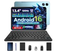 Tablette Tactile DOOGEE U13PRO Android 16 Écran 13.4"" tablette avec clavier 120Hz 36Go+256Go+2TB 11000mAh 18W 13MP-Bleu
